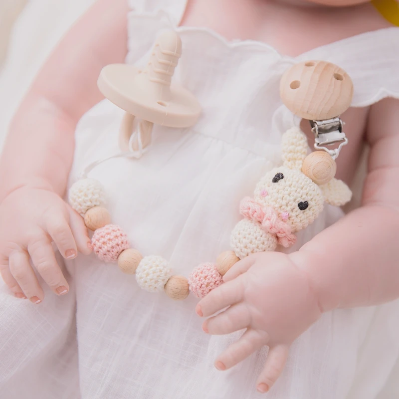 Let’s Make Pacifier Chain Clip Wood Crochet Rabbit Teething Chain Baby Teether Soother Holder Newborn Product Baby Pacifier Clip
Let’s Make Pacifier Chain Clip Wood Crochet Rabbit Teething Chain Baby Teether Soother Holder Newborn Product Baby Pacifier Clip
