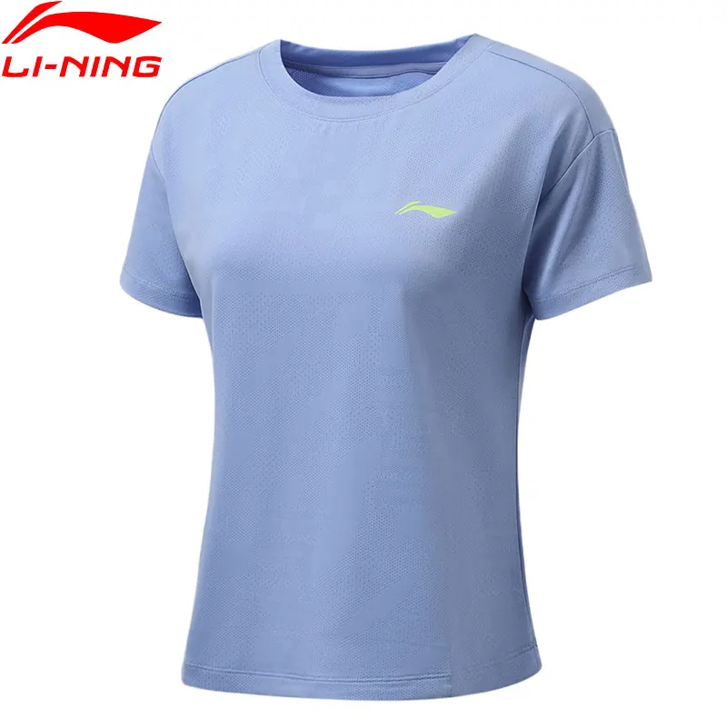 Женский топ с коротким рукавом Li Ning спортивные футболки для бега и спортзала из 92%