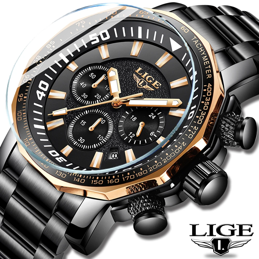 Reloj LIGE Brand Fashion Mens Watch Stainless Steel Waterproof Watches Men Military Sport Watch Quartz Clock Relogio Masculino
Reloj LIGE Brand Fashion Mens Watch Stainless Steel Waterproof Watches Men Military Sport Watch Quartz Clock Relogio Masculino