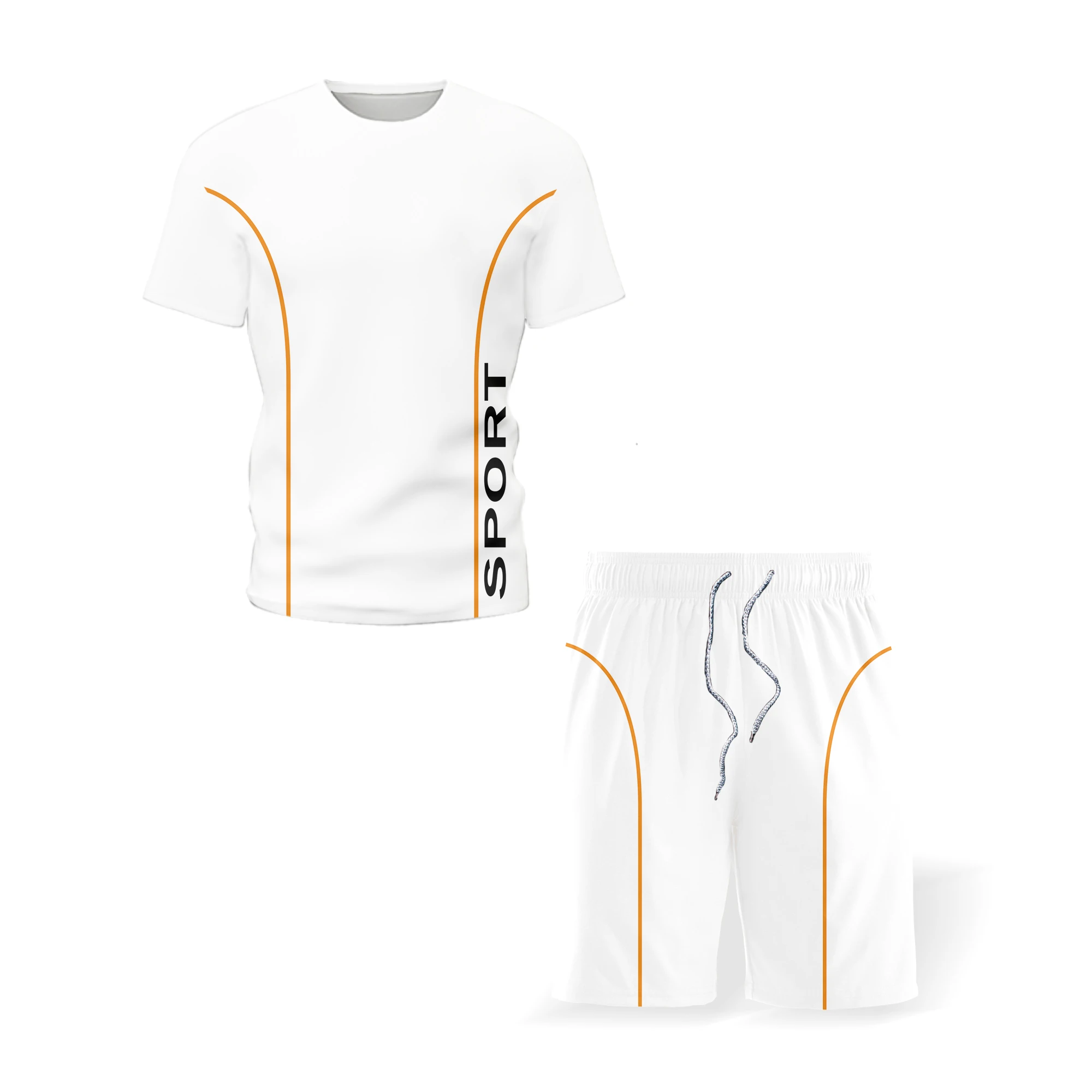Summer sports men's wear shorts suit short-sleeved T-shirt and shorts suit casual wear men's sportswear gym men's white ink spor
Summer sports men's wear shorts suit short-sleeved T-shirt and shorts suit casual wear men's sportswear gym men's white ink spor