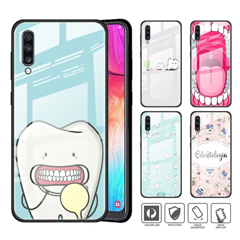 Чехол для телефона из закаленного стекла стоматологический зуб Samsung Galaxy A10 A20 A30 A40
