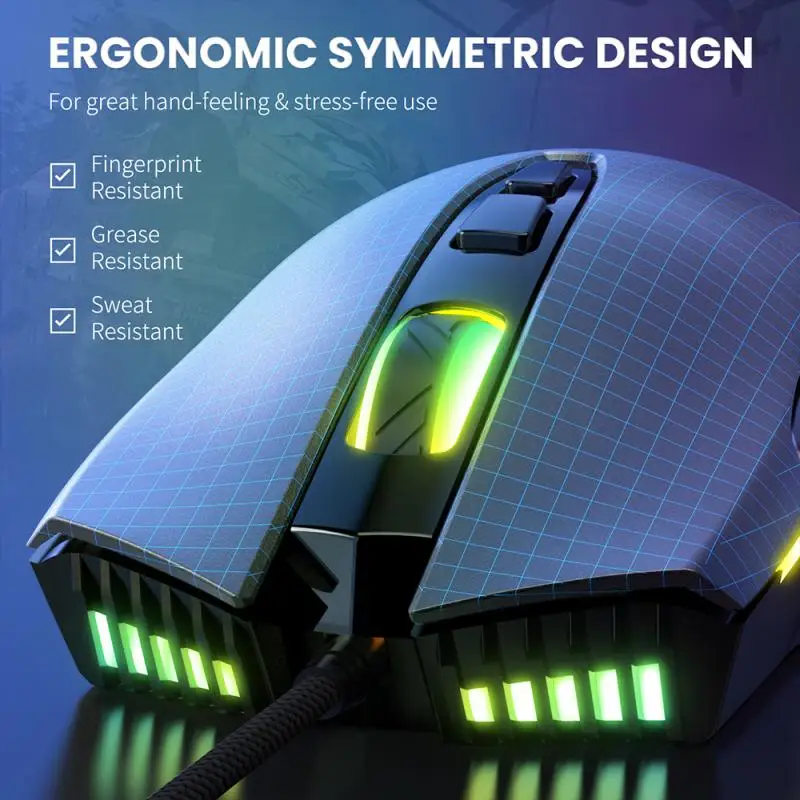 Computer Mouse Gamer Ergonomic Gaming Mouse USB Wired Game Mause 6400 DPI Silent Mice With LED Backlight 7 Button For PC Laptop
Computer Mouse Gamer Ergonomic Gaming Mouse USB Wired Game Mause 6400 DPI Silent Mice With LED Backlight 7 Button For PC Laptop