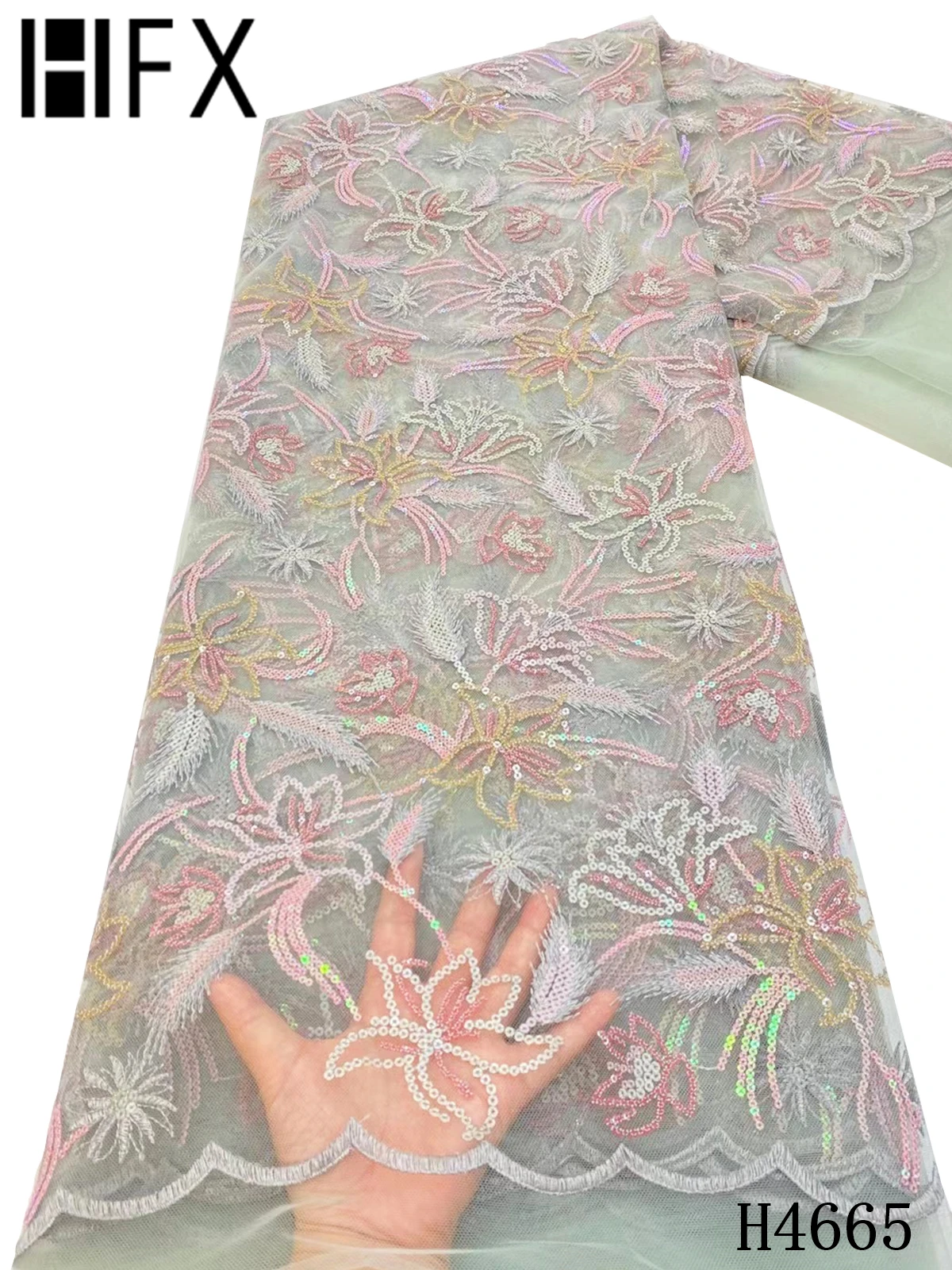 HFX Africa Lace Fabric Hot Sale colorful Nigeria Tulle Mesh Lace With Sequins High Quality Embroidery Fabric For Women H4665
HFX Africa Lace Fabric Hot Sale colorful Nigeria Tulle Mesh Lace With Sequins High Quality Embroidery Fabric For Women H4665