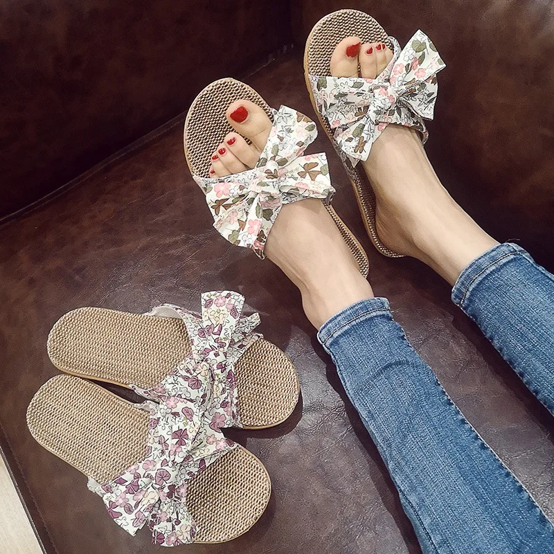 Linen Slippers Female Summer Home Indoor New Korean Version Of Bow Sweet And Non-Slip Household Floor Sandals And Slippers
Linen Slippers Female Summer Home Indoor New Korean Version Of Bow Sweet And Non-Slip Household Floor Sandals And Slippers