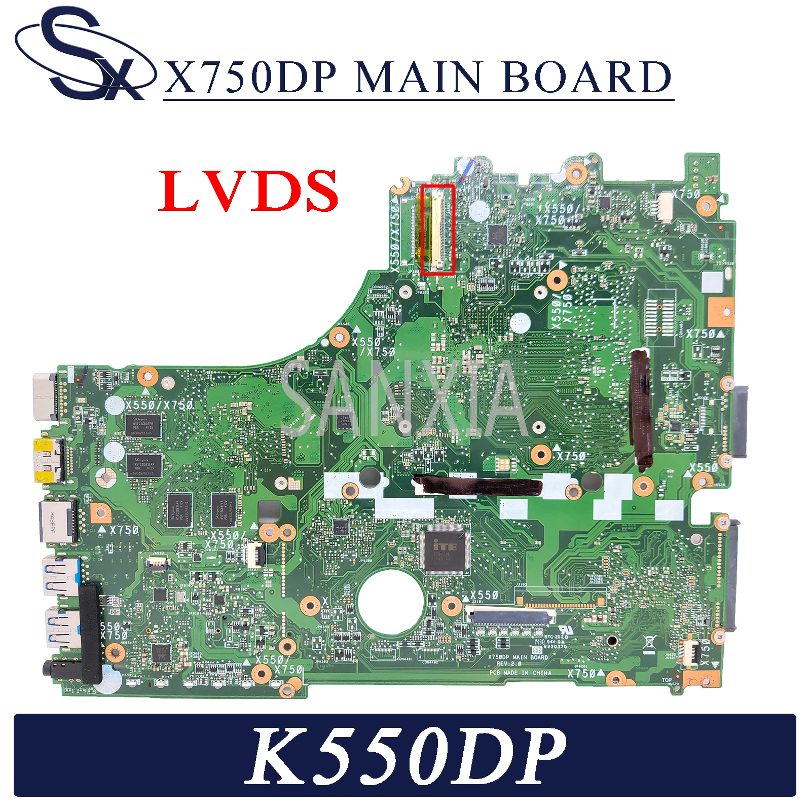 KEFU X750DP Laptop motherboard for ASUS K550DP X550DP K550D X550D original mainboard LVDS
KEFU X750DP Laptop motherboard for ASUS K550DP X550DP K550D X550D original mainboard LVDS