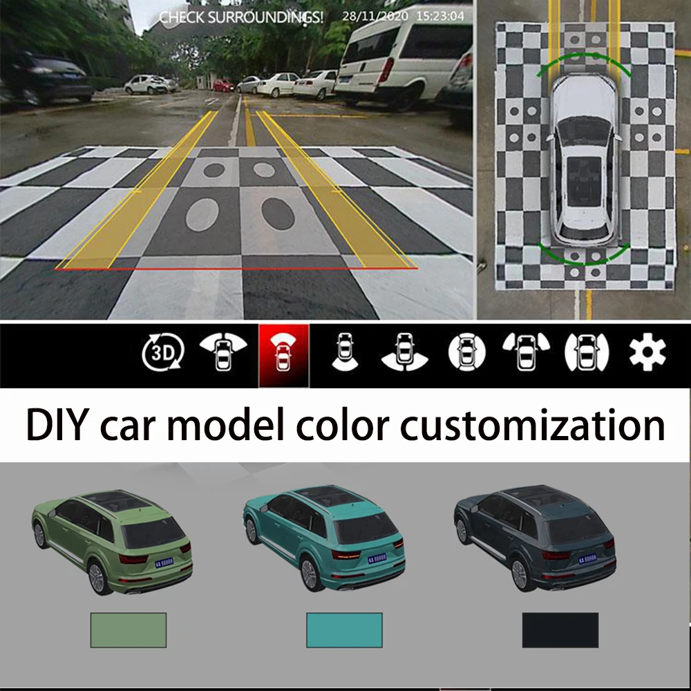 Super 3D 360 Degree Bird Eye Surround View Parking Monitor DVR System car cameraMultiple car model optionsColor DIY debugging
Super 3D 360 Degree Bird Eye Surround View Parking Monitor DVR System car cameraMultiple car model optionsColor DIY debugging