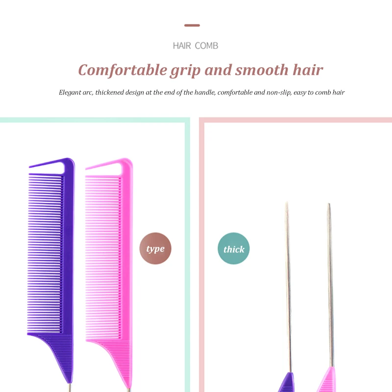 

2021 Hot New Version Of Highlight Comb Hair Combs Hair Salon Dye Comb Separate Parting For Hair Styling Hairdressing Antistatic