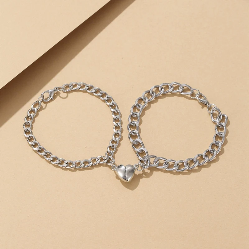 2Pcs Punk Silver Color Chain Couple Magnet Bracelet for Women Alloy Romantic Men Paired Things Fashion Jewelry W
2Pcs Punk Silver Color Chain Couple Magnet Bracelet for Women Alloy Romantic Men Paired Things Fashion Jewelry W
