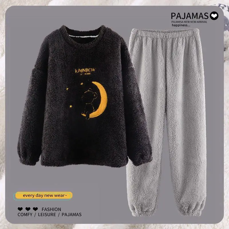 Coral Velvet Autumn and Winter New Plus Velvet Thick Pajamas Cute Warm Cartoon Sweet Simple Loose Home Service Pajamas
Coral Velvet Autumn and Winter New Plus Velvet Thick Pajamas Cute Warm Cartoon Sweet Simple Loose Home Service Pajamas