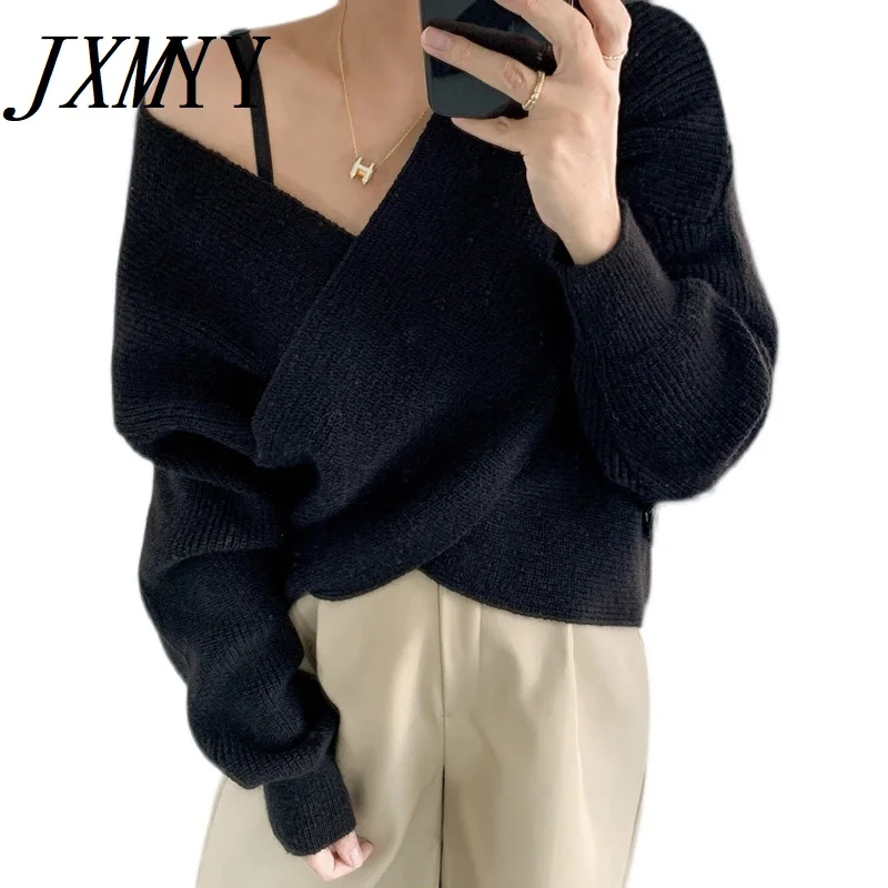 JXMYY Spring And Autumn Fashion Chic Retro Cross Strapless Sexy Sweater Waist Slimming Short Long-Sleeved Sweater 3 Colors
JXMYY Spring And Autumn Fashion Chic Retro Cross Strapless Sexy Sweater Waist Slimming Short Long-Sleeved Sweater 3 Colors