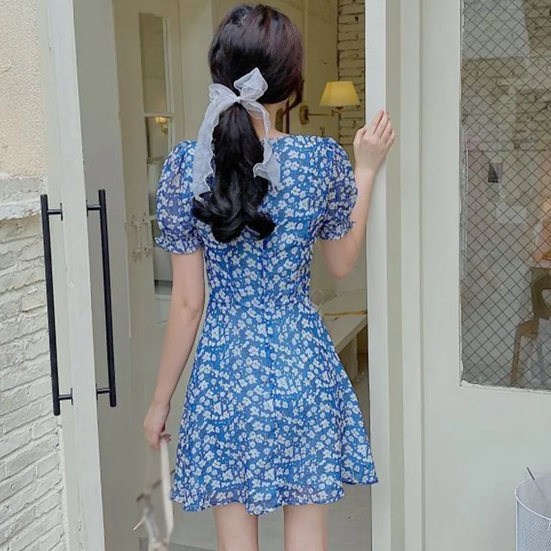 Women Floral Print V-neck Elegant Chiffon Dress Vintage Puff Short Sleeve Fashion Casual Summer Dress
Women Floral Print V-neck Elegant Chiffon Dress Vintage Puff Short Sleeve Fashion Casual Summer Dress