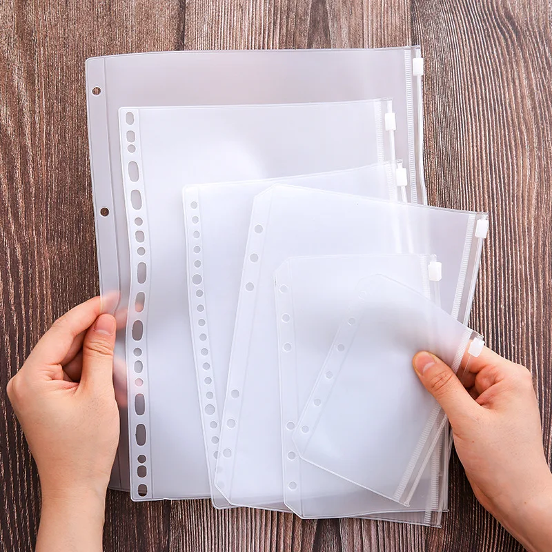 THE9 A5 A6 A7 Binder Pockets Binder Zipper Folders for 6-Ring Notebook Binder Transparent Loose Leaf Pouch Document Filing Bags
THE9 A5 A6 A7 Binder Pockets Binder Zipper Folders for 6-Ring Notebook Binder Transparent Loose Leaf Pouch Document Filing Bags