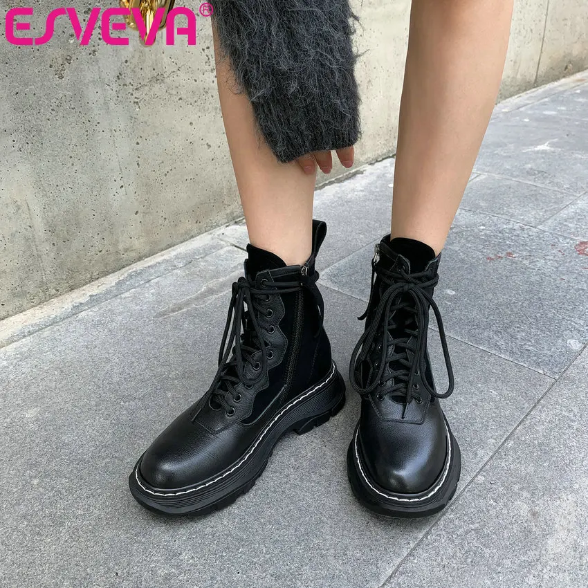 ESVEVA/2021 г. Элегантные классические ботильоны из PU искусственной кожи на шнуровке на среднем квадратном каблуке женские ботинки на платформе ...
ESVEVA/2021 г. Элегантные классические ботильоны из PU искусственной кожи на шнуровке на среднем квадратном каблуке женские ботинки на платформе ...