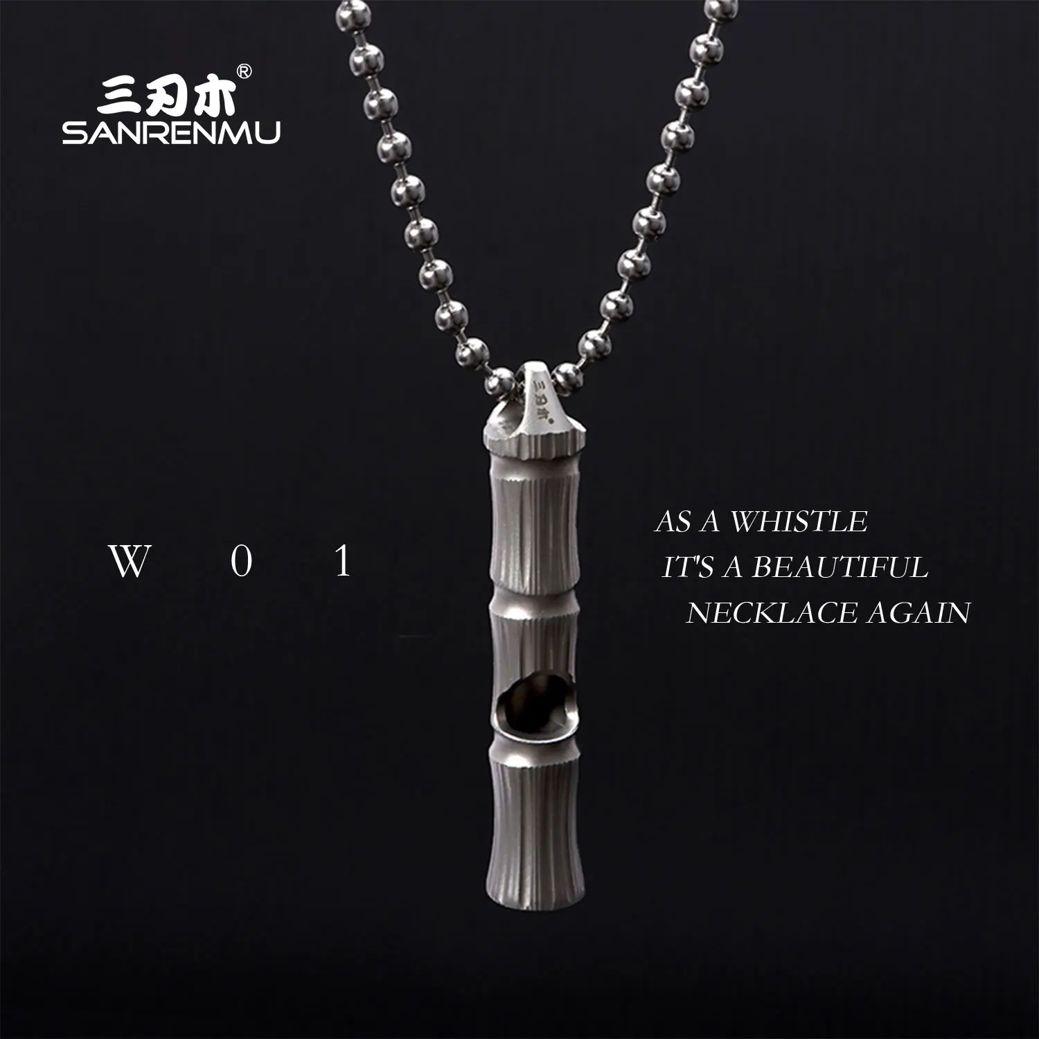 SANRENMU W01 Titanium Alloy Necklace Pendant Whistle High Frequency Outdoor Distress Rescue Command High Decibel Edc Whistle
SANRENMU W01 Titanium Alloy Necklace Pendant Whistle High Frequency Outdoor Distress Rescue Command High Decibel Edc Whistle