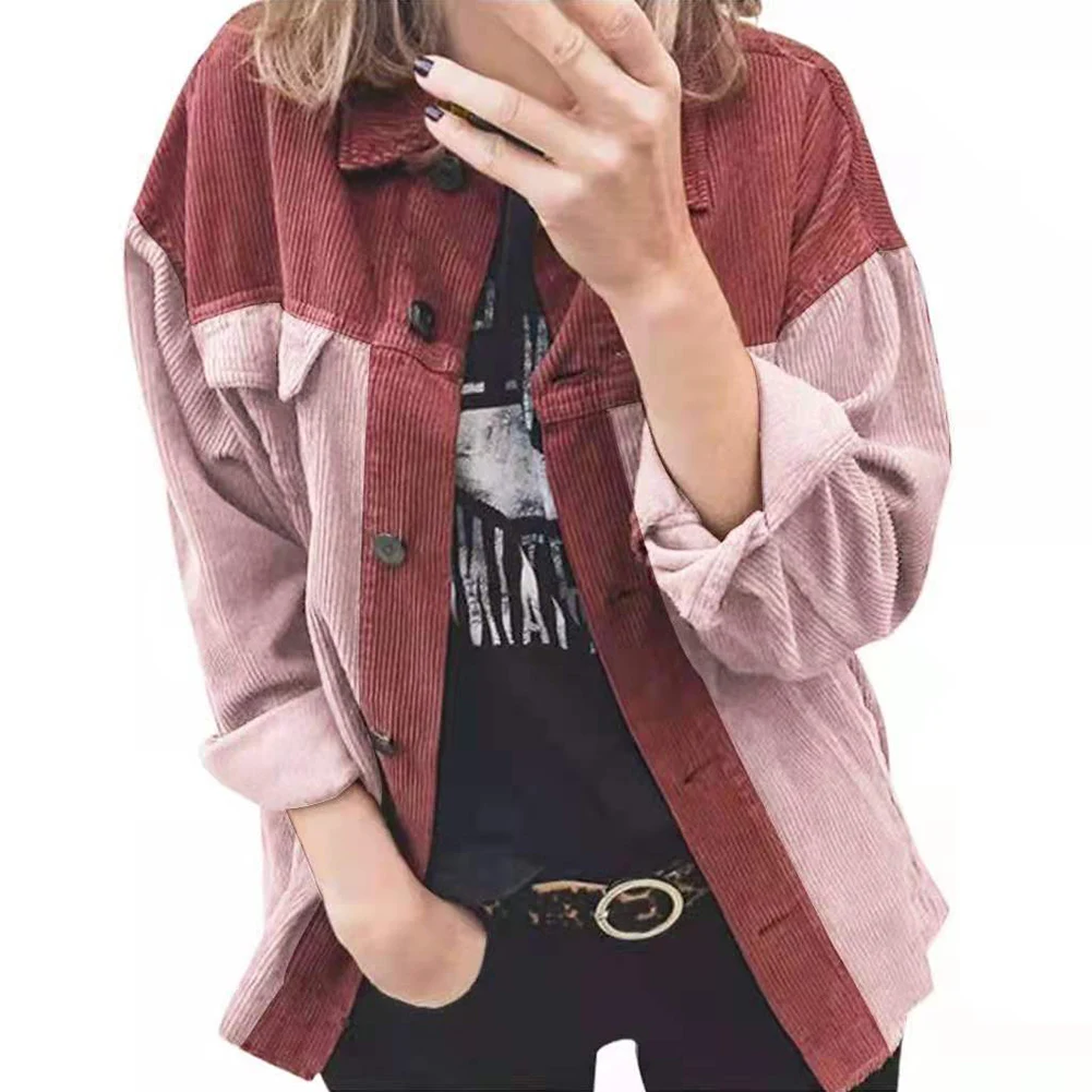 Autumn And Winter Ladies Casual Turn Down Collar Color Blocking Corduroy Shirt Jacket Coat KLIOP1
Autumn And Winter Ladies Casual Turn Down Collar Color Blocking Corduroy Shirt Jacket Coat KLIOP1