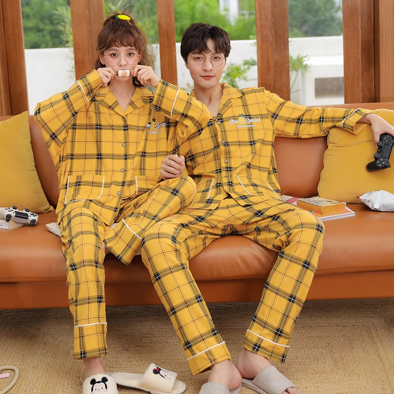 BZEL Cotton Lover pajamas Sets Plaid Couple Pajama Full Sleeve Homewear Casual Home Suit For Women and Men Solid Sleepwear
BZEL Cotton Lover pajamas Sets Plaid Couple Pajama Full Sleeve Homewear Casual Home Suit For Women and Men Solid Sleepwear