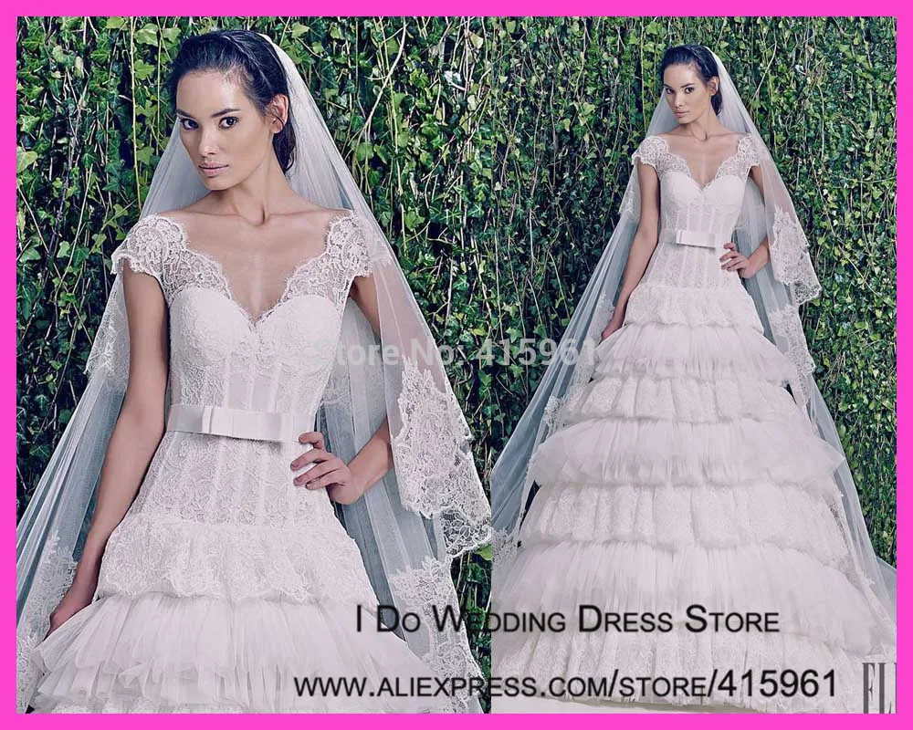 Vestidos de Casamento V Neck Cap Sleeve A Line Zuhair Murad Wedding Gowns Tiered 2019 Bridal Dresses W3338
Vestidos de Casamento V Neck Cap Sleeve A Line Zuhair Murad Wedding Gowns Tiered 2019 Bridal Dresses W3338
