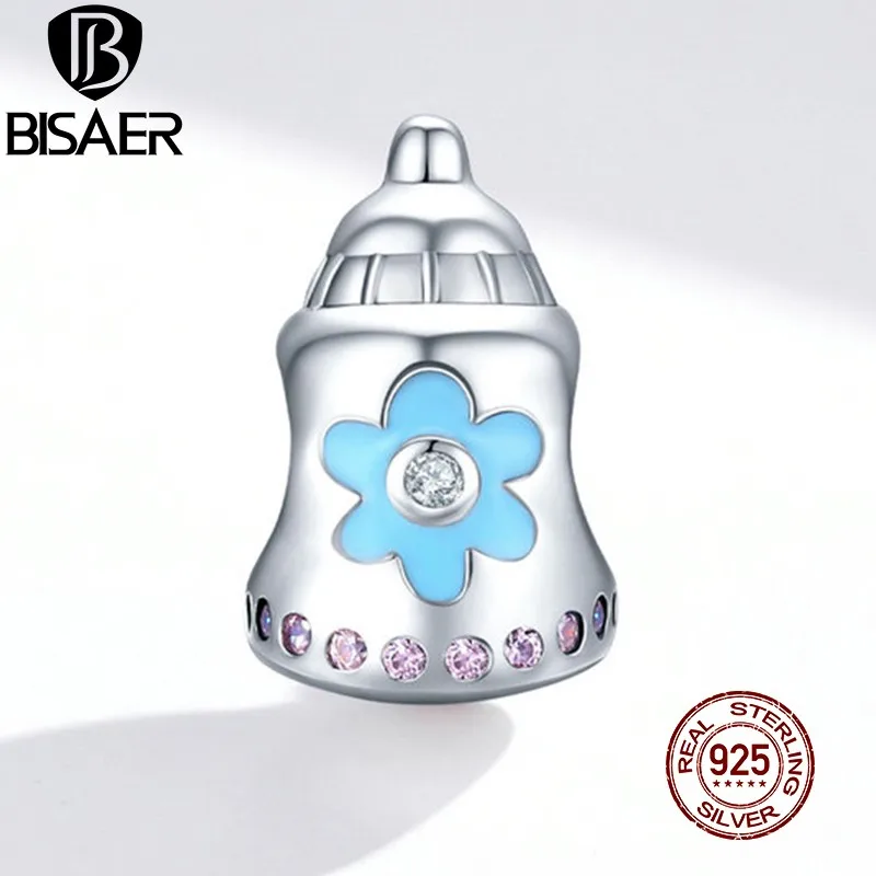 BISAER Baby Bottle Charms Real 925 Sterling Silver Blue Flower Pink CZ Bead Pendant Charms For Bracelet 2020 Jewelry ECC1540
BISAER Baby Bottle Charms Real 925 Sterling Silver Blue Flower Pink CZ Bead Pendant Charms For Bracelet 2020 Jewelry ECC1540