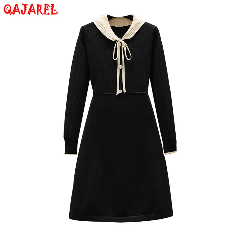 2023 Black Korean Vintage Hepburn Midi Dress Autumn Winter Red Knitted Cotton Thick Warm Dress Women New Elegant Bodycon Dresses
2023 Black Korean Vintage Hepburn Midi Dress Autumn Winter Red Knitted Cotton Thick Warm Dress Women New Elegant Bodycon Dresses
