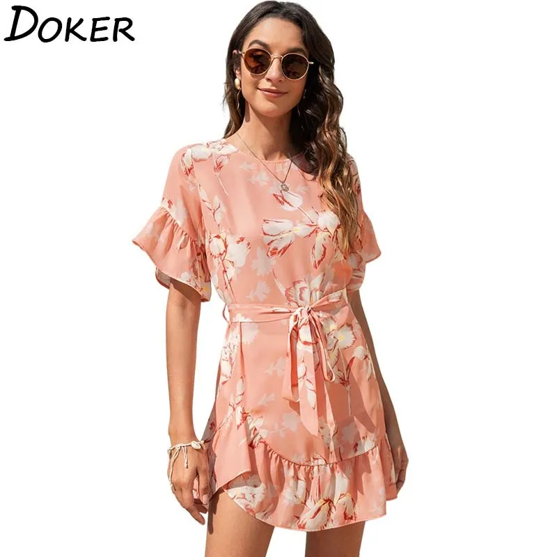 Summer Pink Dresses Women O Neck Short Sleeve Plus Size Ruffle Boho Beach Sexy Dress Casual Floral Print Mini Dress Vestidos
Summer Pink Dresses Women O Neck Short Sleeve Plus Size Ruffle Boho Beach Sexy Dress Casual Floral Print Mini Dress Vestidos