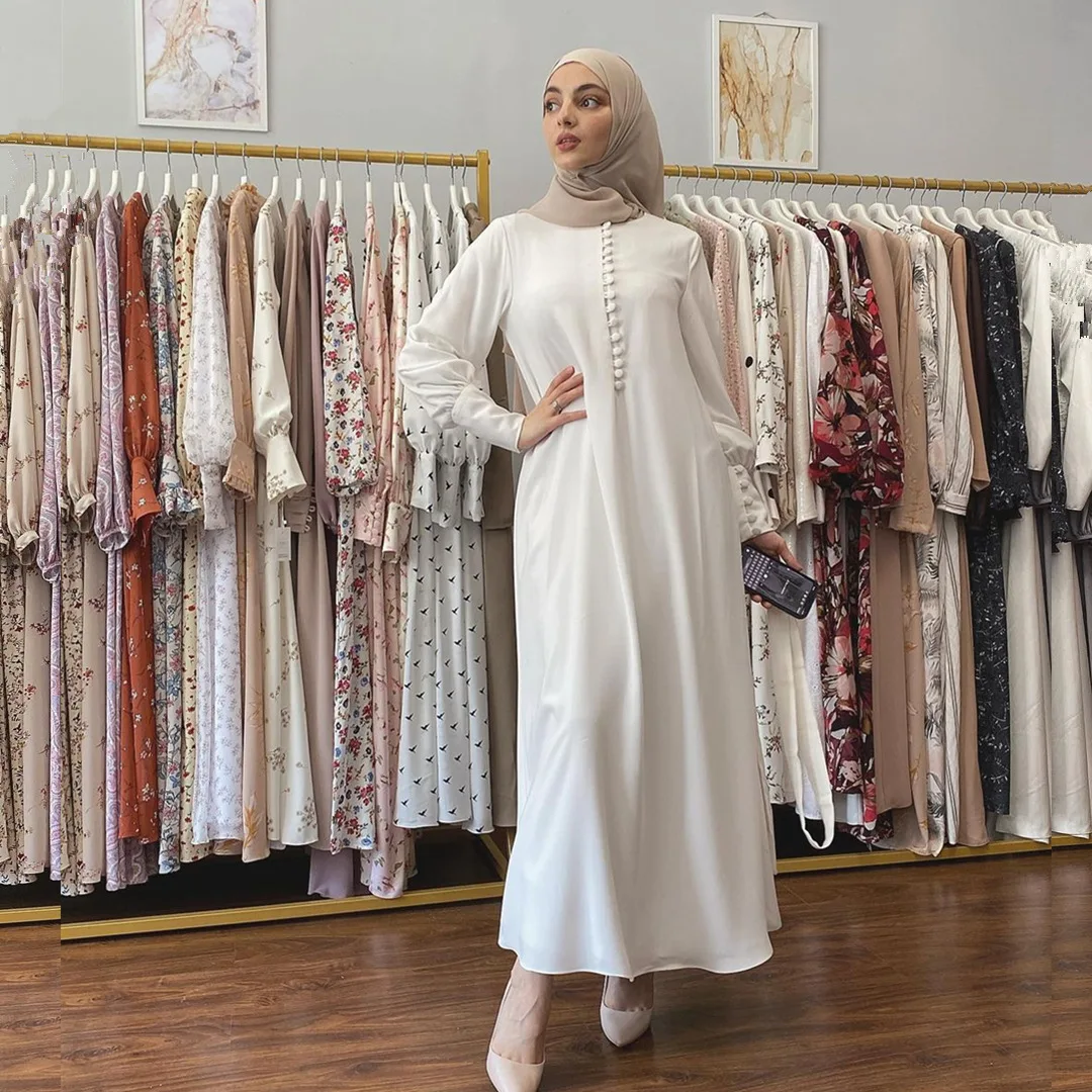 Women Full Lined Plain Dress Maxi Chiffon Buttoned Front Long Sleeves Dubai Arab Turkey Muslim Hijab Robe Modest Gown Elegant
Women Full Lined Plain Dress Maxi Chiffon Buttoned Front Long Sleeves Dubai Arab Turkey Muslim Hijab Robe Modest Gown Elegant