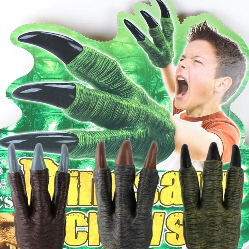 

Dinosaur Claw Gloves Cosplay Jurassic Play Model Halloween Kids Hands Prop Party Toys Werewolf Trick Gift Children W0H1