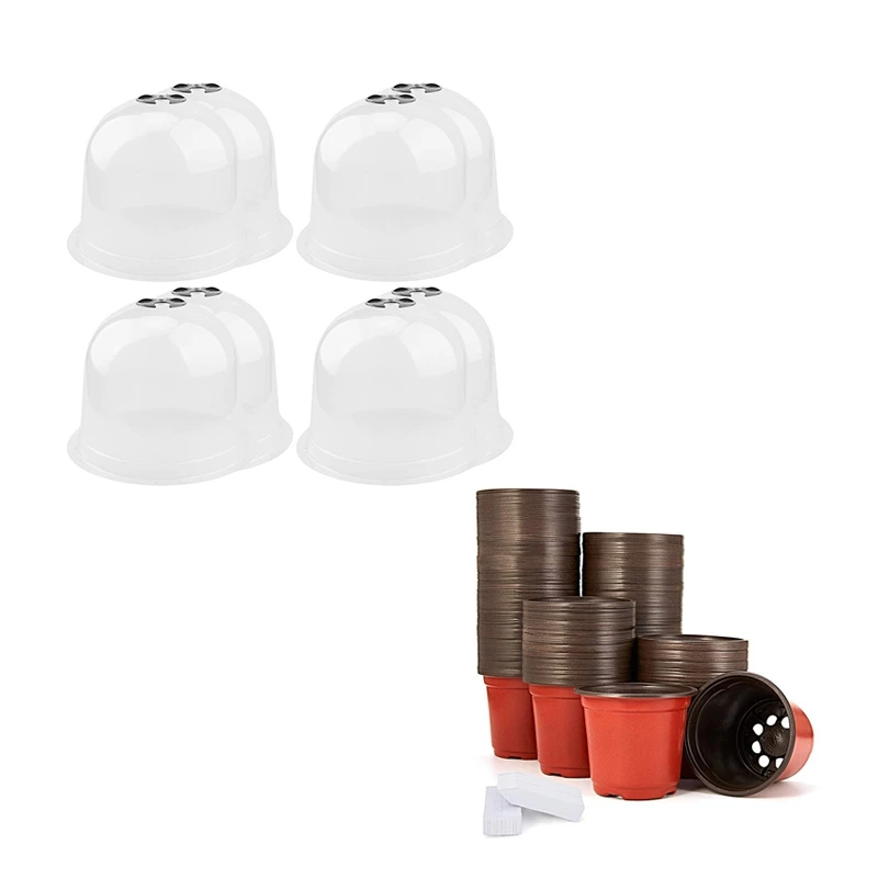 200 Packs Of 4-Inch Plastic Plant Nursery Pots With 200 Plant Labels & 8 Pack Greenhouse Garden Cloche Dome Plant Covers
200 Packs Of 4-Inch Plastic Plant Nursery Pots With 200 Plant Labels & 8 Pack Greenhouse Garden Cloche Dome Plant Covers