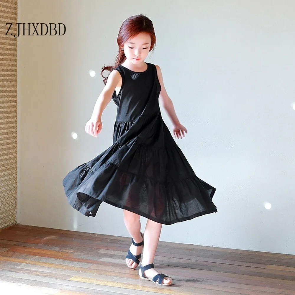 2020 New Summer Korean Children's Clothing Girls Beach Dress Wholesale Children's Sleeveless Vest Long Kids Dress Black Solid
2020 New Summer Korean Children's Clothing Girls Beach Dress Wholesale Children's Sleeveless Vest Long Kids Dress Black Solid