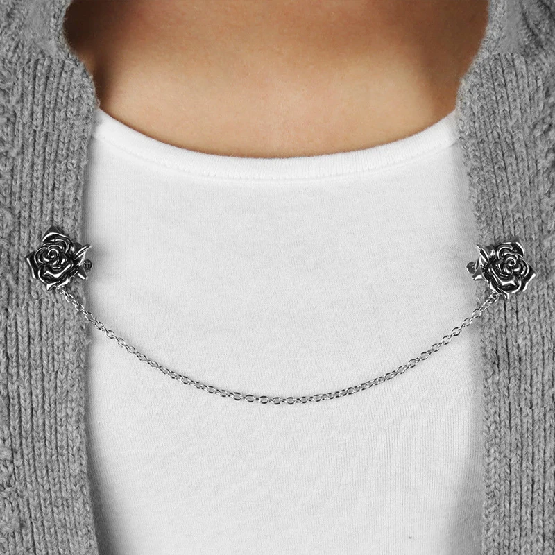 Women Alloy Knitting Sweater Elegant Vintage Cardigan Collar Rose Flower Collar Clip Gifts Jewelry Unisex
Women Alloy Knitting Sweater Elegant Vintage Cardigan Collar Rose Flower Collar Clip Gifts Jewelry Unisex