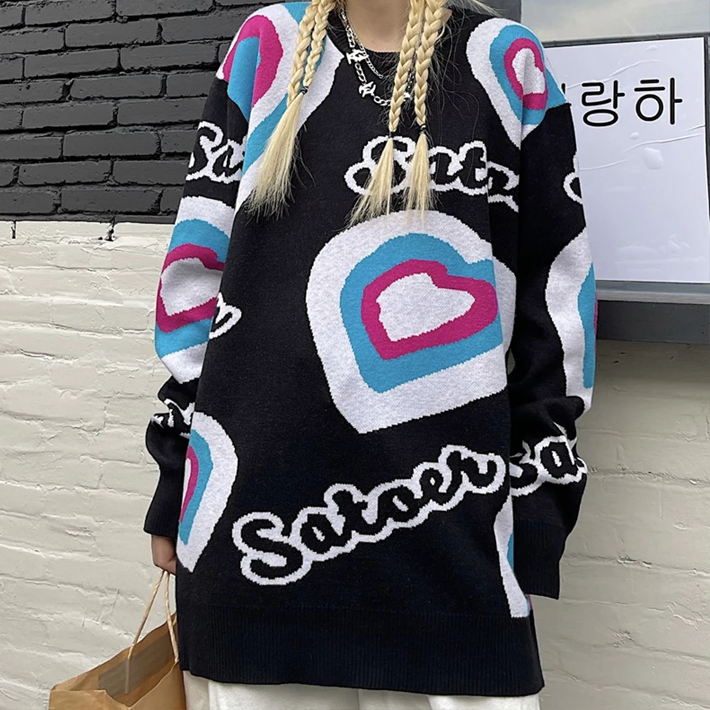 Heart Pullover Knitwear Women Sweater Round Neck Oversized Sweaters for Girl Boy
Heart Pullover Knitwear Women Sweater Round Neck Oversized Sweaters for Girl Boy