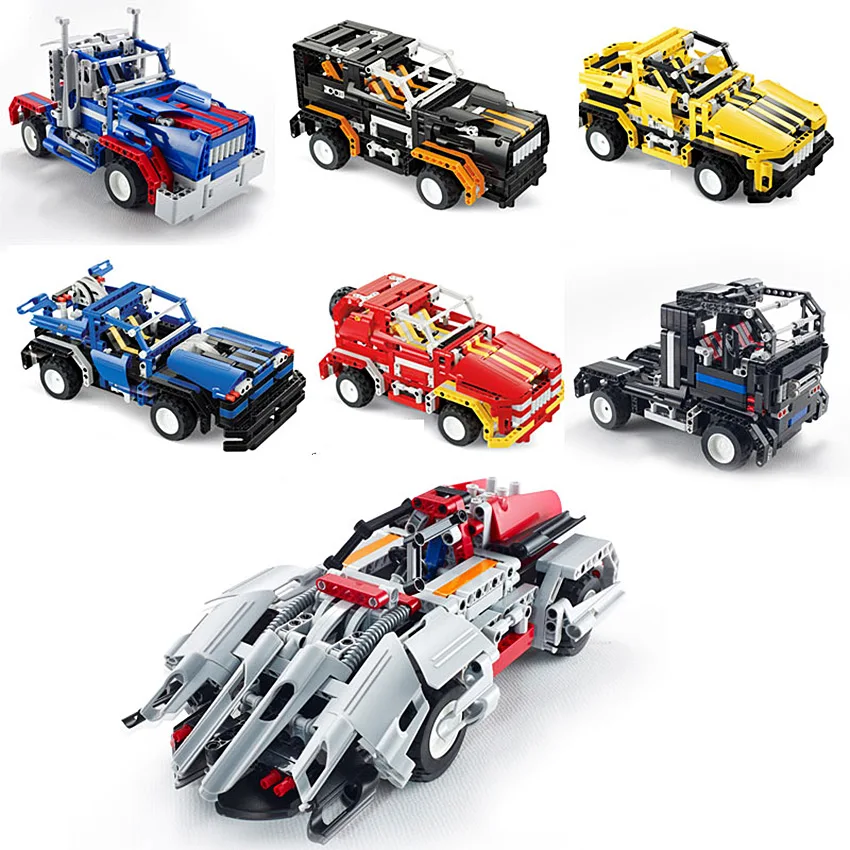 Горячая продажа 7 типов 2в1 Technic Серия набор строительных блоков для автомобиля DIY