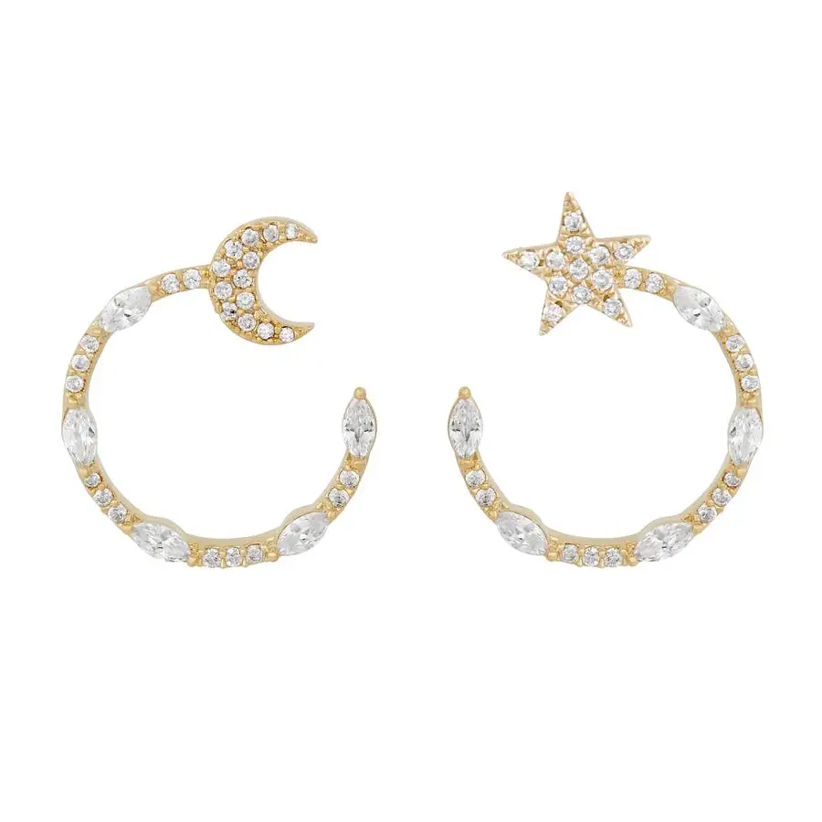 High quality cz women fashion trendy jewelry classic moon star shaped various shaped bling white cz circle geometric earring
High quality cz women fashion trendy jewelry classic moon star shaped various shaped bling white cz circle geometric earring