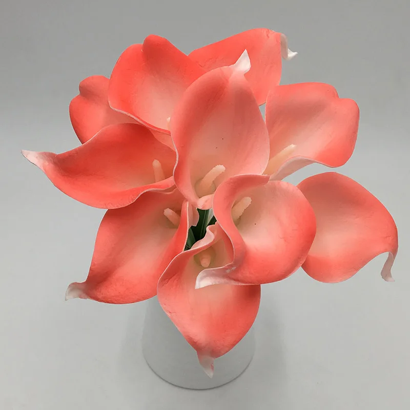 100 Coral Calla Lily Flowers Real Touch Calla Lilies Bouquets PU Latex Flowers For Bridal Bouquet Wedding Centerpieces Wholesale
100 Coral Calla Lily Flowers Real Touch Calla Lilies Bouquets PU Latex Flowers For Bridal Bouquet Wedding Centerpieces Wholesale