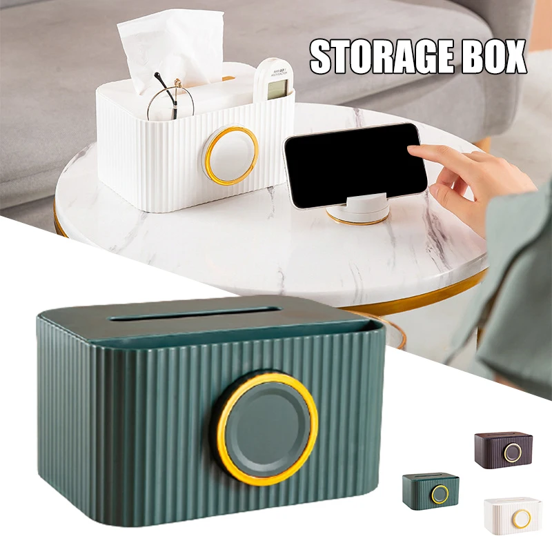 Tissue Storage Box with Phone Holder Multifunctional Household Tissue Organizer for Kitchen Living Room Bathroom B99
Tissue Storage Box with Phone Holder Multifunctional Household Tissue Organizer for Kitchen Living Room Bathroom B99