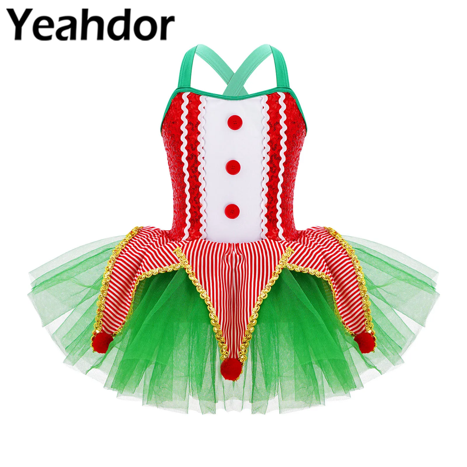 Kids Girls Cosplay Elf Christmas Dance Costume Sequins Ruffle Tutu Mesh Party Dresses New Year Clothes Xmas Performance Dress
Kids Girls Cosplay Elf Christmas Dance Costume Sequins Ruffle Tutu Mesh Party Dresses New Year Clothes Xmas Performance Dress
