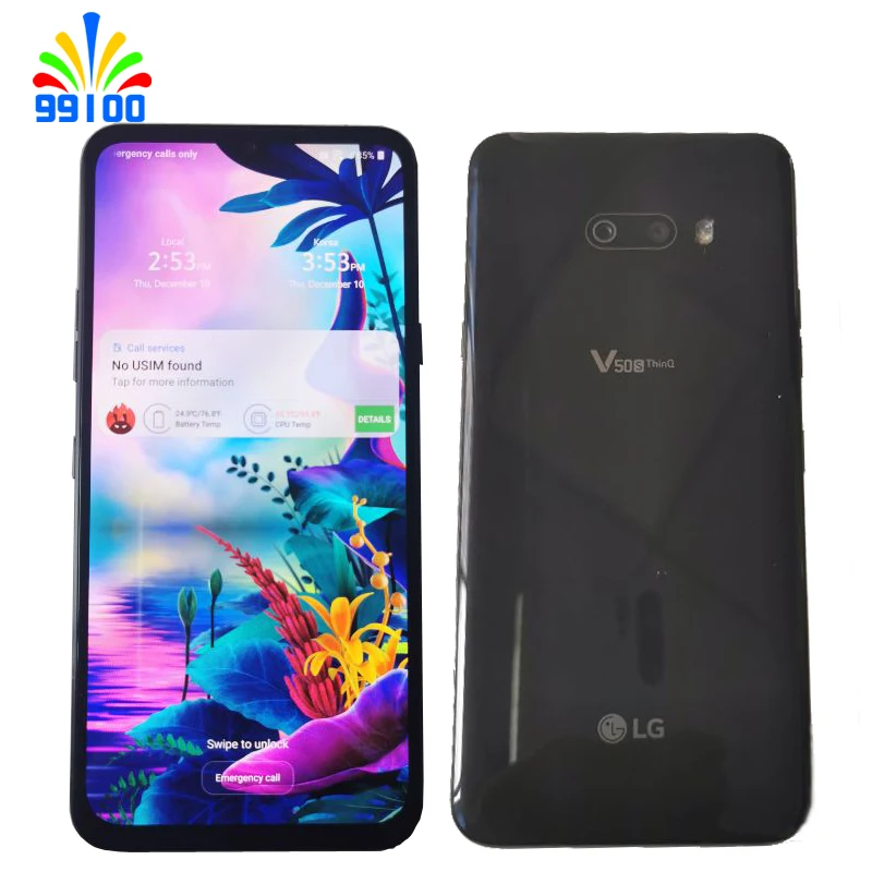 Отремонтированный Оригинальный разблокированный LG V50S ThinQ 5G 6 4 "8 ГБ + 256 Qualcomm855 в