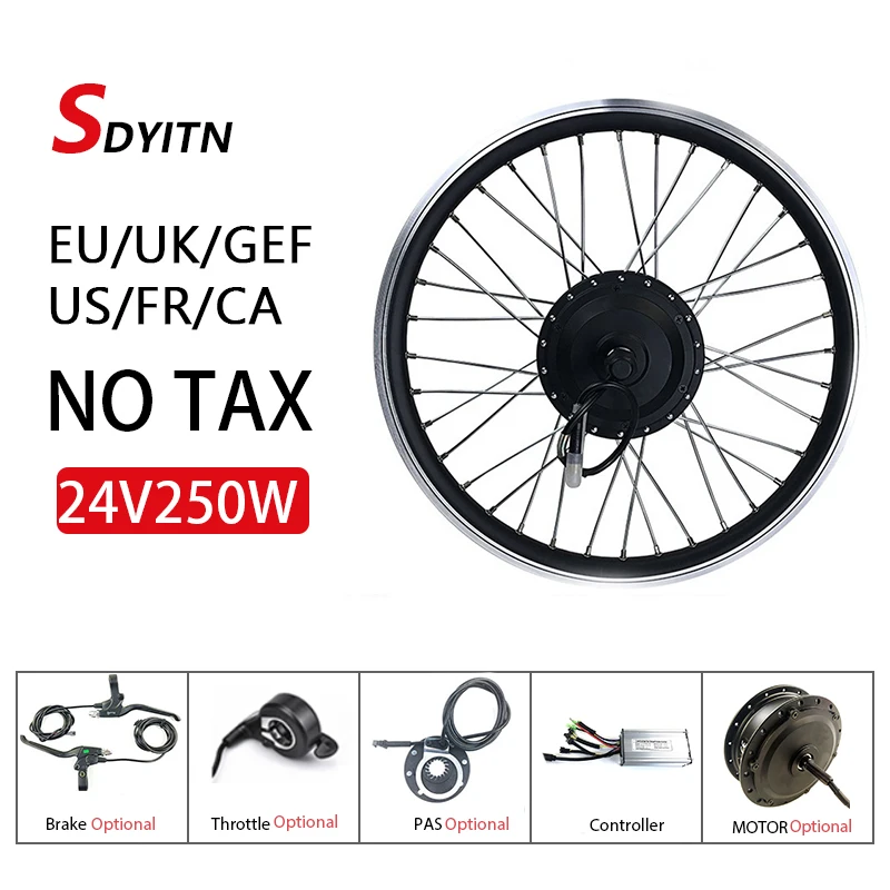 SDYITN 24V 250W Electric Bicycle Conversion Kit Gear Hub Motor Wheel 16-29 inch 700C Wheel For Front Drive Ebike Conversion Kit
SDYITN 24V 250W Electric Bicycle Conversion Kit Gear Hub Motor Wheel 16-29 inch 700C Wheel For Front Drive Ebike Conversion Kit