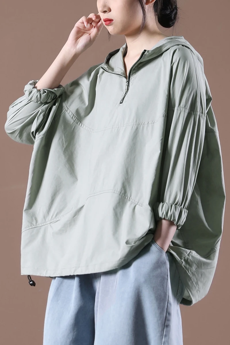 IEQJ 2021 New Spring And Summer Fashion Women Clothes Zippers Hoodies Batwing Sleeves Pocket Soild Loose Big Jacket 8P874 
IEQJ 2021 New Spring And Summer Fashion Women Clothes Zippers Hoodies Batwing Sleeves Pocket Soild Loose Big Jacket 8P874