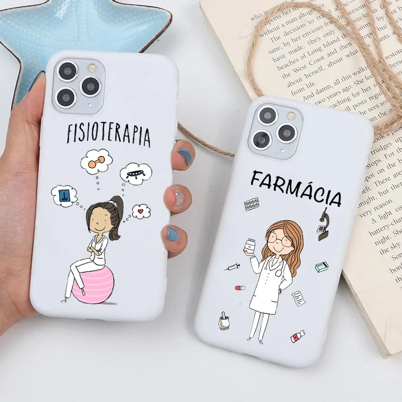 

Social services psychology Doctors Nurse medicina white Soft Candy Case Coque For iPhone 12 11 Pro Max 6s 7 8 Plus XS XR XS Max