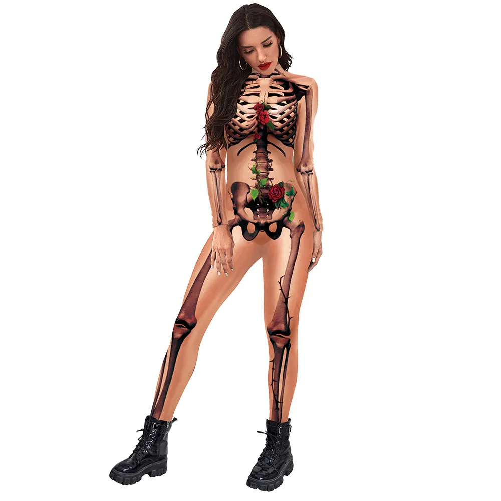 Sexy Women Bodysuit Halloween Cosplay Costume Horror Rose Human Skeleton Carnival Party Stage Performance Costumes C40X40
Sexy Women Bodysuit Halloween Cosplay Costume Horror Rose Human Skeleton Carnival Party Stage Performance Costumes C40X40