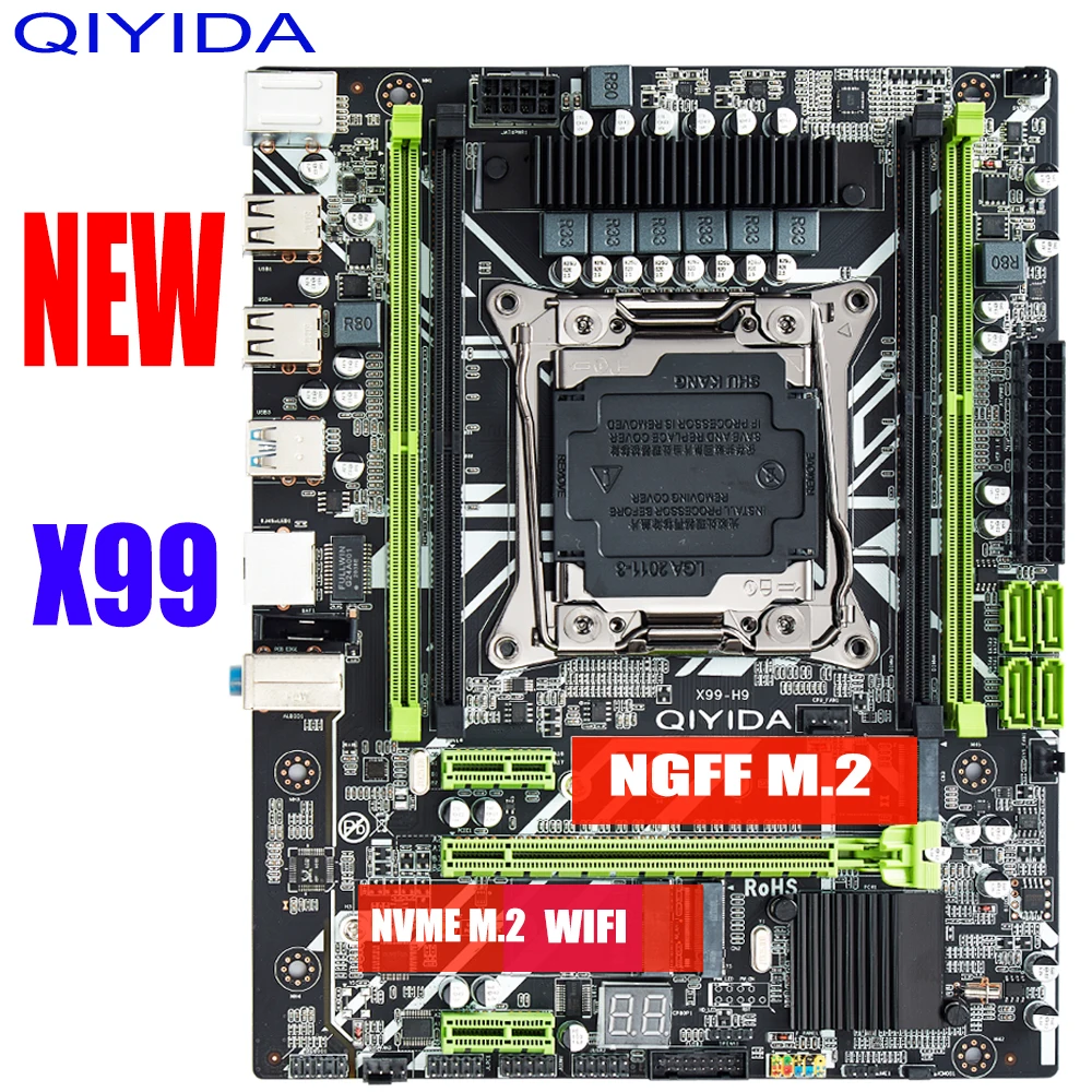 Материнская плата QIYIDA X99 H9 Intel XEON E5 V3/V4 4 слота DDR4 ECC LGA2011 3 МГц|Материнские платы| |