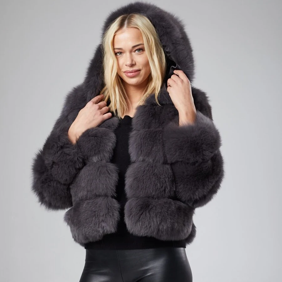 CNEGOVIK Cropped Fashion Hooded Fur Coat Women Winter Warm Genuine Fox Fur Jacket
CNEGOVIK Cropped Fashion Hooded Fur Coat Women Winter Warm Genuine Fox Fur Jacket