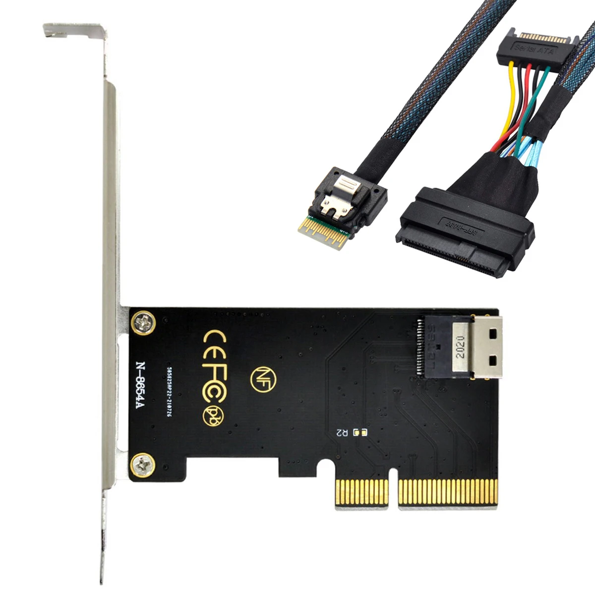 

Zihan Chenyang PCI-E 3.0 4.0 to SFF-8654 Slimline SAS Card Adapter and U.2 U2 SFF-8639 NVME PCIe SSD Cable for Mainboard SSD