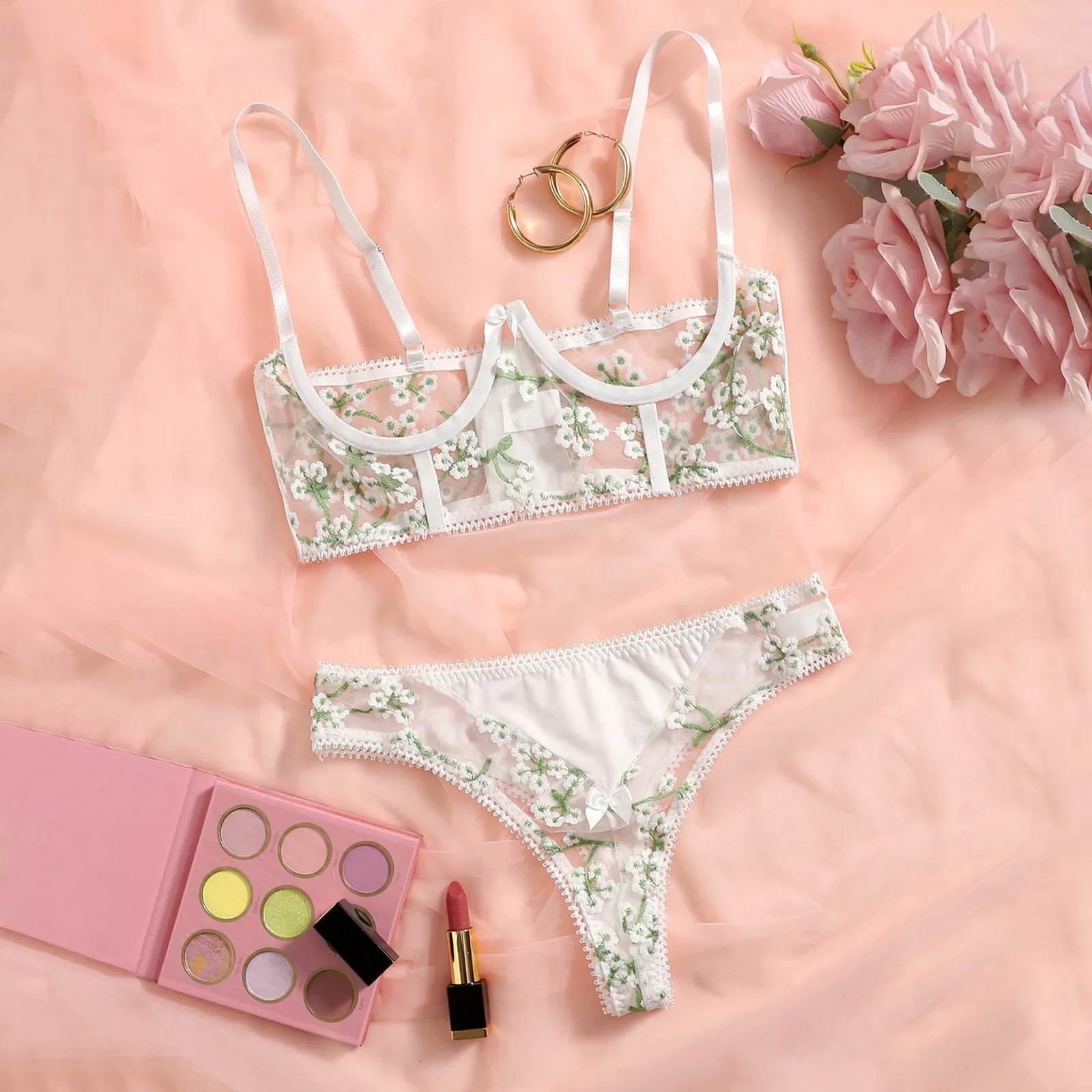 Flower Embroidery Sexy Lingerie Set Women's Underwear Fashion Bra & Brief Sets Intimates Lenceria Erotica Mujer Sexi Lingerie
Flower Embroidery Sexy Lingerie Set Women's Underwear Fashion Bra & Brief Sets Intimates Lenceria Erotica Mujer Sexi Lingerie