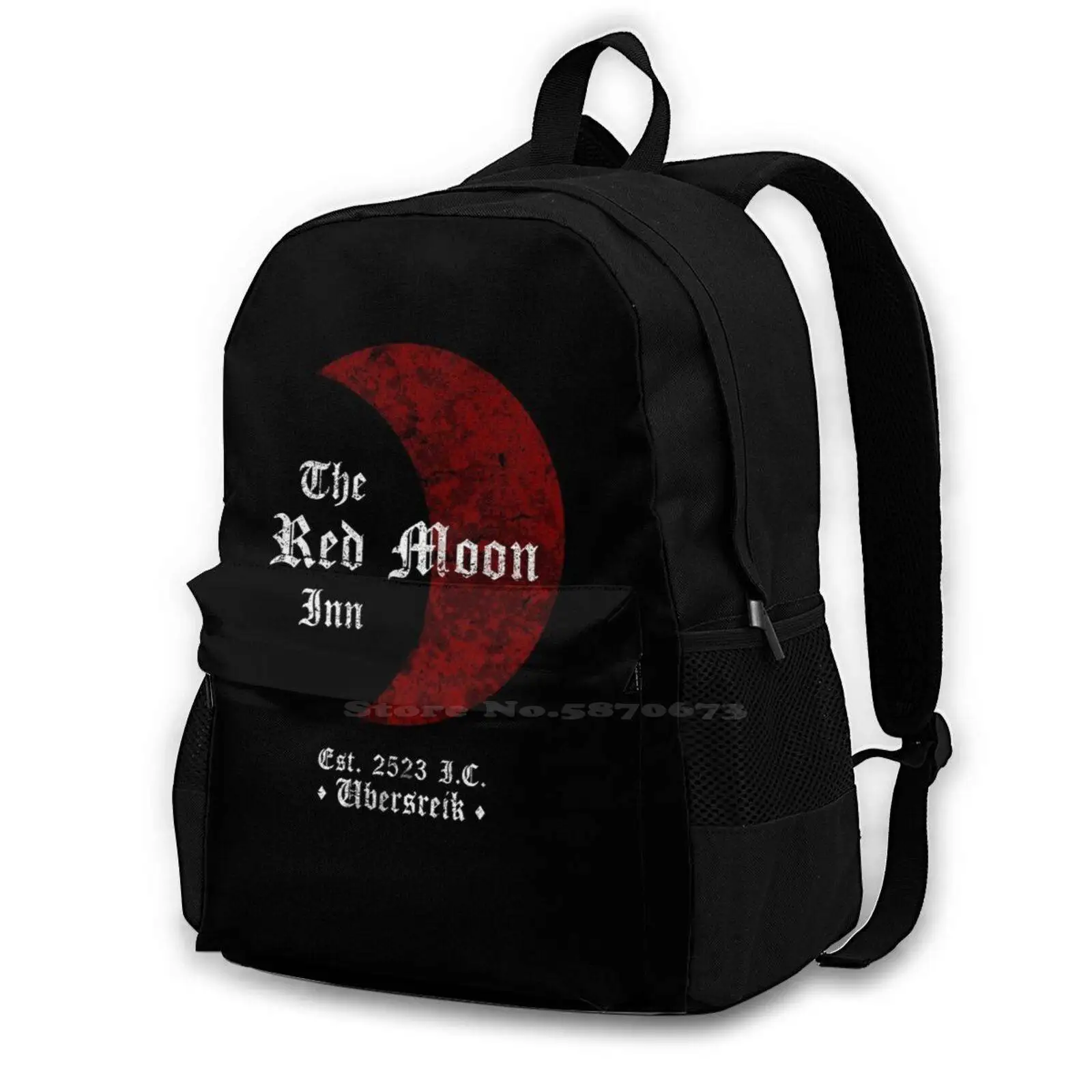 

Red Moon Inn Teen College Student Backpack Laptop Travel Bags Red Moon Inn Vermintide The End Times Skaven Gamer Geek Nerd