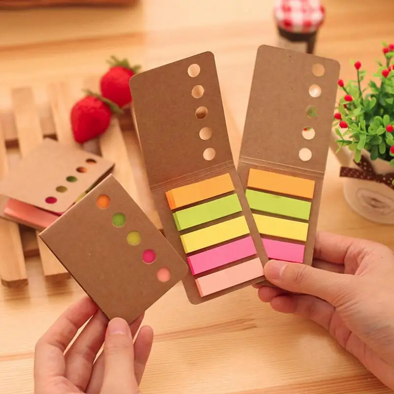 

120 Pages Cute Kraft Paper Memo Pad Note Sticky Paper Stationery Planner Label Paste Stickers Notepads Office School Supplies