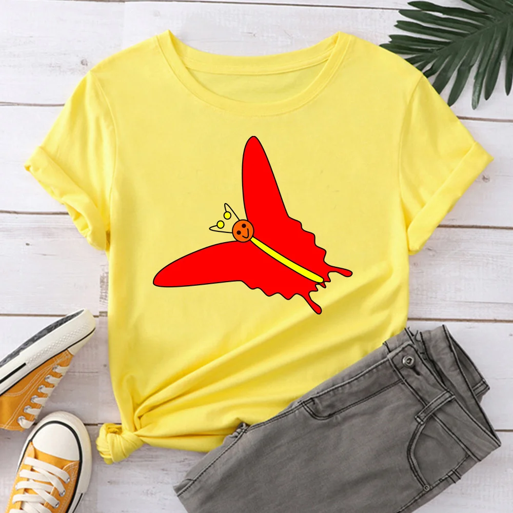 Женские футболки с бабочками, повседневные топы с принтом, футболка, летняя женская футболка, футболка с коротким рукавом для женщин, одежда... 
Женские футболки с бабочками, повседневные топы с принтом, футболка, летняя женская футболка, футболка с коротким рукавом для женщин, одежда...