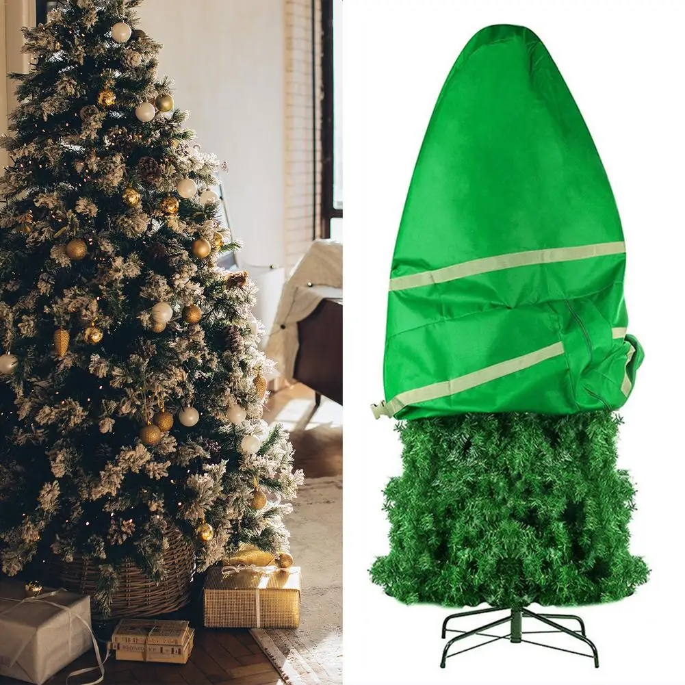 

Upright Christmas Tree Storage Bag Holiday Artificial Disassembled Trees with Handles Zipper Protects from Dust Moisture Insect