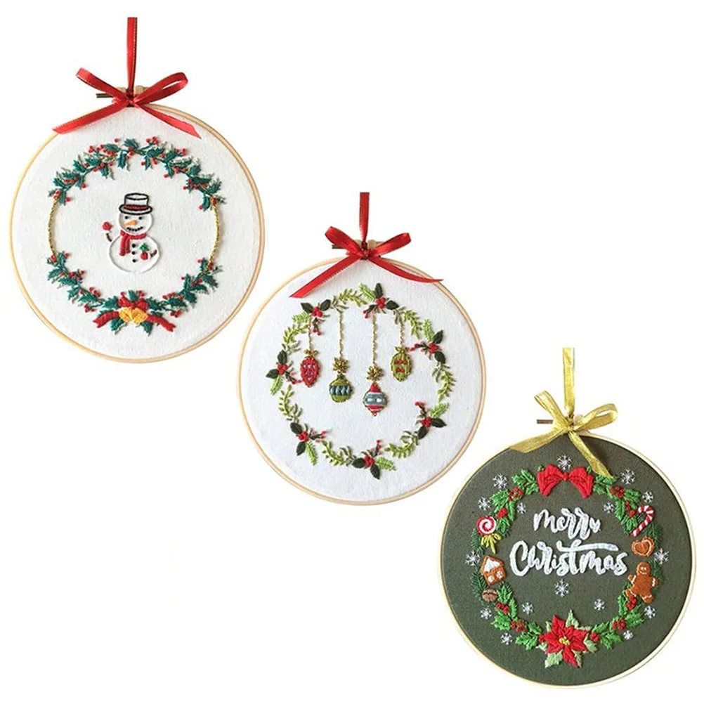 3 Sets DIY Embroidery Kit Christmas Cross Stitch Materials Crafts 
3 Sets DIY Embroidery Kit Christmas Cross Stitch Materials Crafts