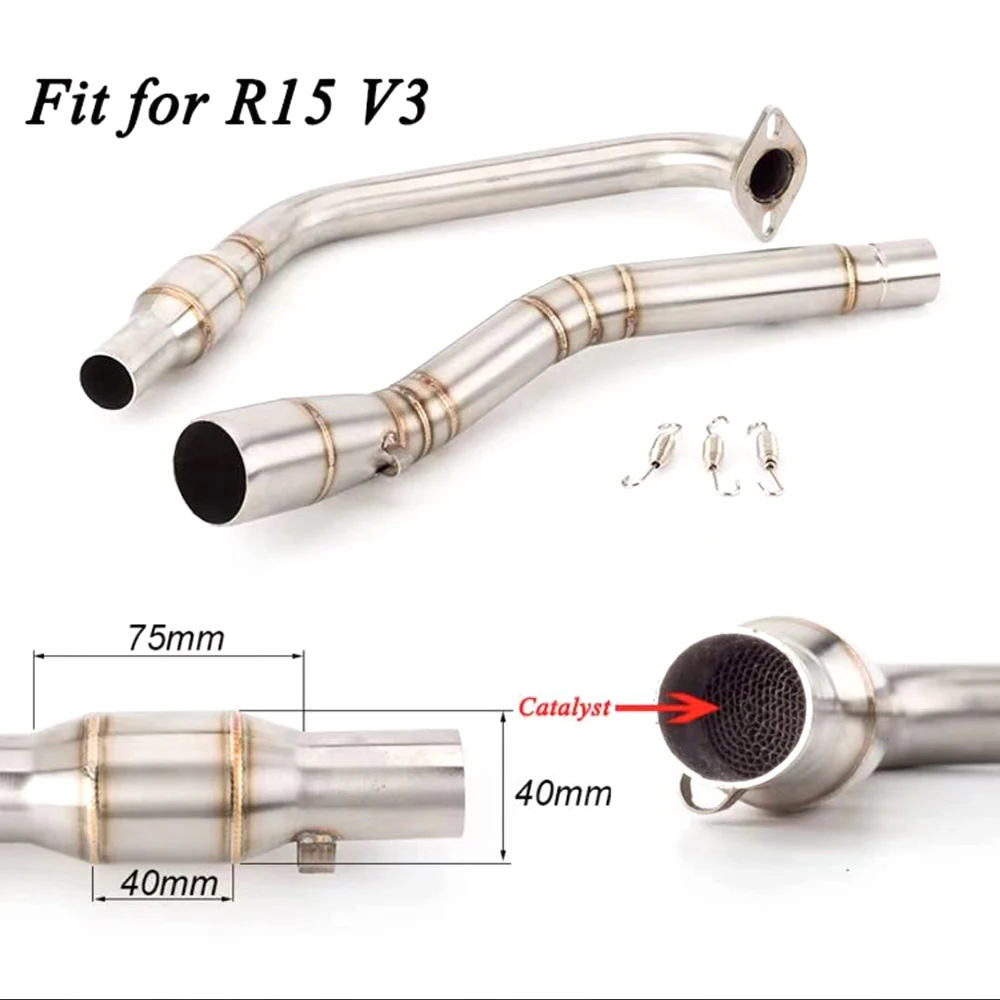 For R15V2 YZF-R15V3 Escape Slip-on Motorcycle Exhaust Muffler Front Half Back Pressure Silencer of Front Catalyst
For R15V2 YZF-R15V3 Escape Slip-on Motorcycle Exhaust Muffler Front Half Back Pressure Silencer of Front Catalyst